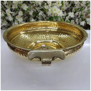 Cuenco de flores de decoración de Diwali de latón pulido nuevo de alta calidad Urli en aluminio y trabajo de nácar Urli decorativo - Product Image 1