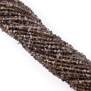 Chips lisos de cuarzo ahumado natural sin cortar, hebra de cuentas de piedras preciosas sueltas a precio mayorista, cuentas de cuarzo hechas a mano, fabricación de joyas a granel - Product Image 3