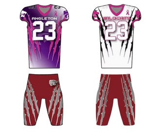 Ensemble d'uniformes de football américain personnalisés en gros pour équipes adultes et jeunes, avec sublimation et twill - Product Image 3