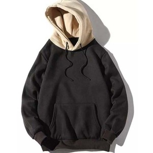 Sudaderas con capucha de algodón 100% personalizables para hombre, ropa de invierno con contraste de color bordado, recién llegados básicos - Product Image 1