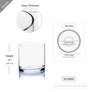 VCY0404 - แจกันแก้วทรงกระบอก - 4 x 4 - Product Image 2