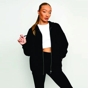 Sudaderas con capucha de invierno para mujer de alta calidad, Material polar de gran tamaño, logotipo personalizado bordado, peso pesado, manga larga, suave y cálido - Product Image 4