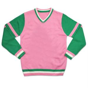 High Quality Polyester/Cotton V-Neck Pullover School Collages <b>Sweatshirt</b> 3D <b>Embroidery</b> Front Logo Breathable Material Women's - Product Image 1