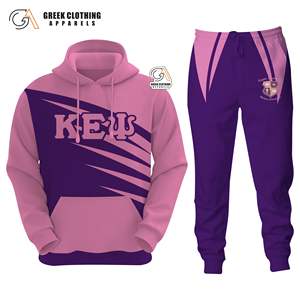 Ropa de la Hermandad Griega Kapa Epsilon Psi, Conjunto Deportivo Informal de 2 Piezas para Mujer, Sudadera con Capucha y Pantalones Anchos - Product Image 6