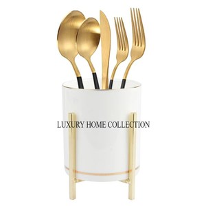 Vintage-style handcrafted wooden <b>cutlery</b> holder with an eye-catching design and durable compartments for tableware storage - Product Image 2