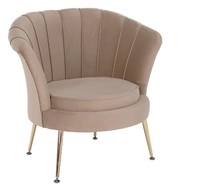 Fauteuil en velours fleuri en forme de fleur avec pieds dorés pour la maison et le salon