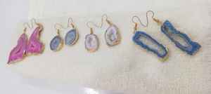 Pendientes Bohemios Druzy de Latón con Baño de Oro Micronizado, Joyería de Declaración Colgante para Fiesta Unisex H.A. Gemas de un Proveedor Confiable - Product Image 3