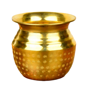 Lota de Latón Puro Vintage de Alta Calidad con Grabado y Acabado Pulido para Uso en la Cocina, Artículo de Cocina Árabe Antiguo Lutiya - Product Image 5