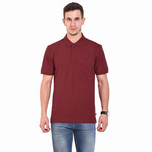 Meilleur design de polos à manches courtes pour hommes en coton léger/polyester à motif solide - Product Image 1