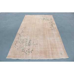 5x8.8 ft Rug, Vintage Turkish Rug, <b>Brown</b> <b>Wool</b> Rug - Product Image 1