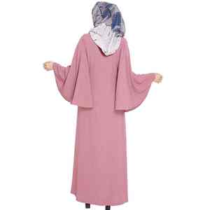 ชุดเดรสมุสลิมขนแกะสไตล์มุสลิมสำหรับสตรีมุสลิมแขนจีบมีซิปสำหรับให้นมบุตร - Product Image 4