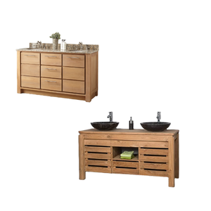 Meuble sous-vasque Lavabo de salle de bain mural Vanité Couleur bois Meubles de salle de bain naturelle - Product Image 5