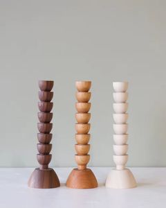 Candelabro de Madera Ecológico Hecho a Mano para Decoración del Hogar, Día de San Valentín, Pascua, Cumpleaños - Elegante Soporte para Velas de Madera - Product Image 6