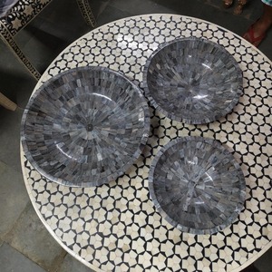 Vente flash Bol décoratif en os incrusté fait à la main avec un motif floral complexe pour le salon et les espaces de repas au prix d'exportation - Product Image 4