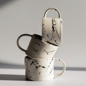 Black And White Ceramic <b>Coffee</b> Mug With Round Shape Hot Selling product <b>Printed</b> Handmade Ceramic mug <b>Coffee</b> Cups - Product Image 3