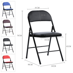 Factory Direct Supplying <strong>Cheap</strong> Soft PU Padded Seats Black Metal Steel <strong>Folding</strong> <strong>Chairs</strong> for Events - Product Image 2