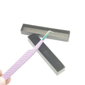 Pince à épiler en acier inoxydable violet clair Pointe multi-thème à 90 degrés Logo personnalisé Poudre enduite Lifting des cils Lumière antibactérienne - Product Image 1