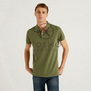 Nouveaux hommes 100% coton décontracté pour chemise Anti-rides solide motif à manches courtes broderie plaine teint Jersey de haute qualité - Product Image 3