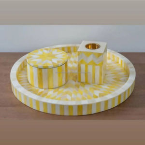 Quemador Bakhoor con incrustaciones de hueso hecho a mano para espacios espirituales Quemador Bakhoor con incrustaciones de hueso elegante para salas de estar modernas con bandeja - Product Image 5