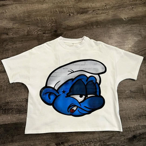 เสื้อยืดบ็อกซี่ของผู้ชายในอุตสาหกรรมด่วน100% ผ้าฝ้าย300จีเอสเอ็มดีไซน์สีพื้นสไตล์สตรีทแวร์จัดส่งเร็วราคาถูก - Product Image 2