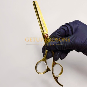 Tijeras de peluquería profesionales de acero inoxidable afilado de 11.5 pulgadas, color negro, para cortar el cabello, tijeras planas para flequillo y entresacar, para diestros, 6H 3H - Product Image 5