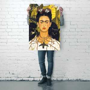 Póster Impreso Digitalmente con Retrato de Frida Kahlo y Collar, Obra de Arte Llamativa para Decoración del Hogar - Product Image 5