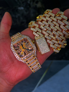 Reloj Esqueleto de Oro Amarillo con Incrustaciones de Moissanita VVS, Cuadrado, Tendencia, Superventas, Estilo Hip Hop, Lujo, Premium - Product Image 4
