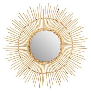 Petit miroir de décoration murale en rotin durable Offre Spéciale prix d'usine-miroir mural rond salles de banquet boutiques cafés - Product Image 3