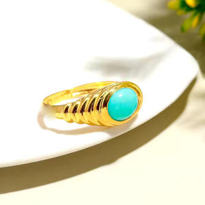 Bague en pierre turquoise Design Unique bande en argent Sterling 925 massif femmes fiançailles cadeau de fête de mariage en gros approvisionnement en vrac - Product Image 4