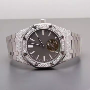 Nouvelle montre de luxe en acier inoxydable VVS Moissanite faite à la main avec diamant montre de haute qualité à mouvement automatique et cadran rond pour hommes - Product Image 2