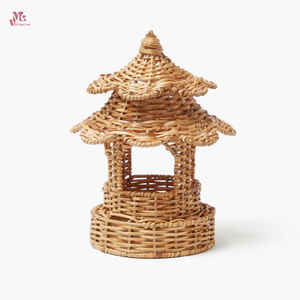 Natural Handmade <b>Rattan</b> Pagoda <b>Lantern</b> Set for Home Party Holiday Decoration Made in Vietnam - Product Image 3
