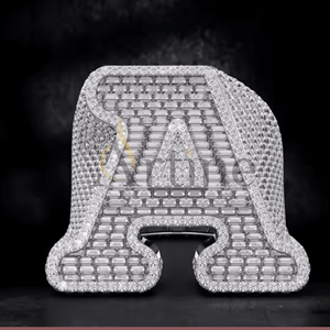 Anillo de Hip Hop personalizado de Plata de Ley 925, diseño de letra, Diamante de moissanita para aniversario, boda, ropa de fiesta de rapero - Product Image 1