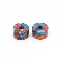 Perles en vrac multicolores en quartz turquoise naturel, forme rondelle lisse, 14x8mm, trou de 5mm, poli miroir, pour la fabrication de bijoux en gros