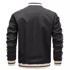 Wholesale Custom Design 2026 Men's Streetwear Bomber <b>Jacket</b> Oversized Casual Canvas <b>Jacket</b> with Stand Collar and Zipper Closure - Product Image 2