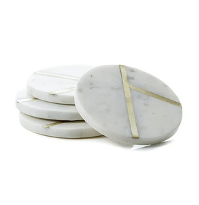 Posavasos de mármol creativo personalizado posavasos con aislamiento de piedra blanca Barra de comedor posavasos de mármol herramientas superventas venta - Product Image 1