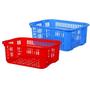 Panier à linge en plastique rouge solide, spacieux et parfait pour la maison ou le dortoir 5050 caisse en plastique 3T caisses en plastique pour légumes - Product Image 1