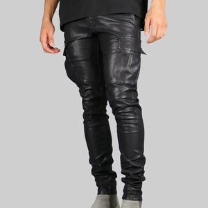 กางเกงจ็อกเกอร์หนังแท้สำหรับผู้ชายกางเกงวิ่งโลโก้ด้านหน้าไฮสตรีทใหม่2025ออกแบบได้ตามต้องการสีและโลโก้ - Product Image 2