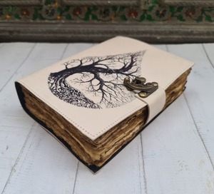 Fait à la main personnalisé Vintage cuir Journal carnet de croquis arbre cuir Design fil couture selle couture pour hommes femmes spirale - Product Image 5