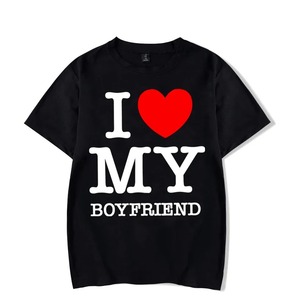 Pareja camiseta a juego gráfico I Love My Girlfriend camiseta I Love My Boyfriend camisa manga corta Mujer amante hombres camisa Top - Product Image 2