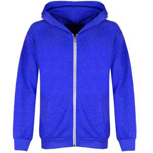 Sudadera con capucha de ropa de calle estilo cremallera completa 100% algodón peso pesado logotipo personalizado chaqueta con cremallera azul de alta calidad sudaderas con capucha en relieve - Product Image 1