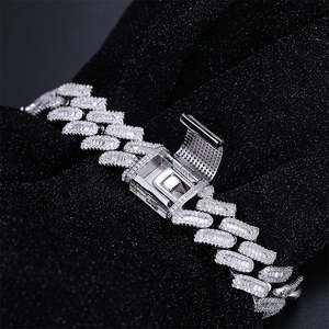 Luxury <b>Cuban</b> Baguette Bracelet VVS Moissanite Diamond <b>Iced</b> <b>Out</b> Hip Hop Fashionable Jewelry for Gift - Product Image 4