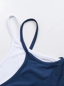 ชุดเสื้อกล้ามและกางเกงขายาวเด็กผู้หญิง 2 ชิ้น สไตล์ยุโรป-อเมริกัน สีบล็อก  รับสั่งทำสีได้ ผ้าฝ้ายออร์แกนิคกันยับ ดีไซน์ 3 มิติ - Product Image 5