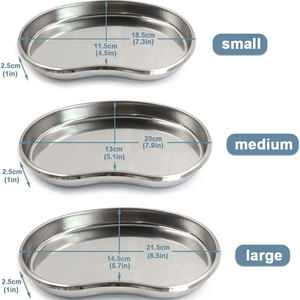 Bandeja de instrumentos de laboratorio médico Dental profesional, 3 juegos de acero inoxidable, utensilios huecos de la mejor calidad, bandeja de riñón - Product Image 2
