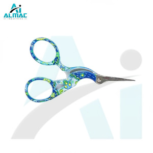 ALMAC New Arrival Classic Embroidery <b>Scissors</b> Blue <b>Floral</b> Design Coated Stainless Steel Mini <b>Scissors</b> Tailor <b>Scissors</b> - Product Image 2