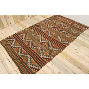 Alfombra Turca Grande, Alfombra Vintage de 5.2x9 pies, Alfombra de Lana Naranja - Product Image 1