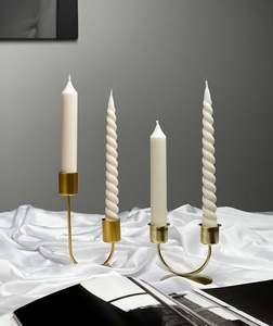 Petit bougeoir design à poignée pour la fête de Noël utilisé bougeoir doré en métal de haute qualité - Product Image 5