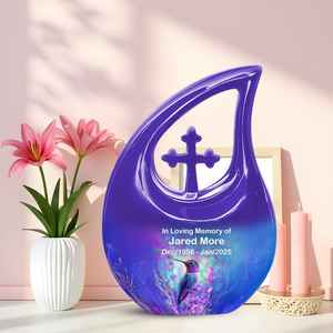 Urna artesanal para cenizas humanas | Recuerdo conmemorativo Premium | Caja de urna de latón para adultos Premium - Product Image 4