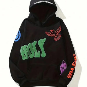 Drop-shoulder, sudaderas con capucha para mujer Sudaderas CON CAPUCHA DE MODA Drop-Shoulder para mujer con acento de lazo Sudaderas suaves y elegantes - Product Image 1