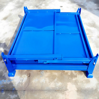 Conteneur industriel en fil métallique pliable 800x600x650mm avec porte demi-ouvrante, cage de stockage en acier, caisse à palettes en maille métallique pour entrepôt