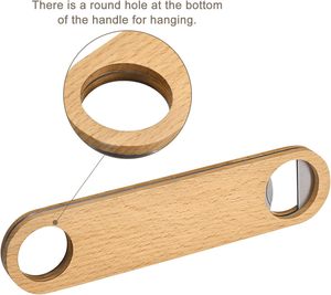 נירוסטה מעץ נייד ידידותי לסביבה נייד ידידותי לסביבה אופר בקבוק כף יד חרוט מתנה סט עבור בר חתונה - Product Image 3